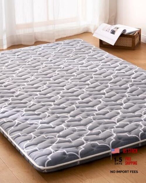 6th Generation Japanese Floor Futon Mattress – Extra-Thick Queen(60″X80″) Grey