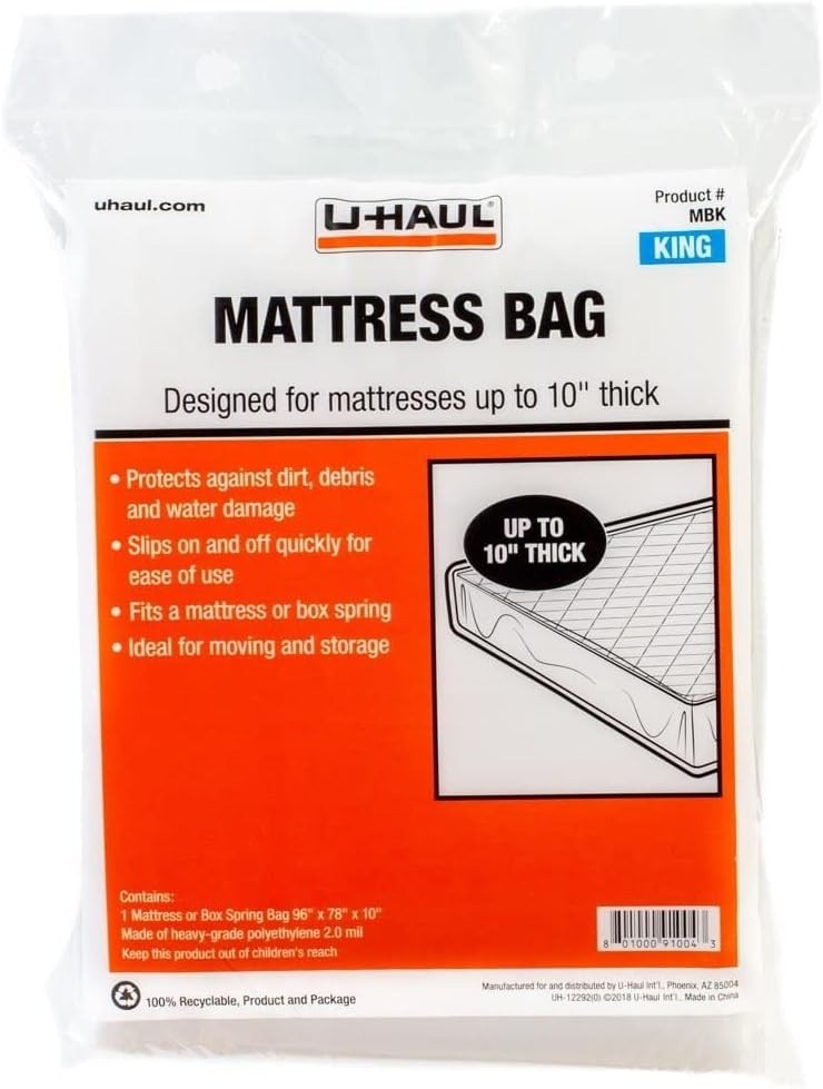 Standard King Mattress Bag – Durable & Water Resistant Storage Cover, 96″ x 78″