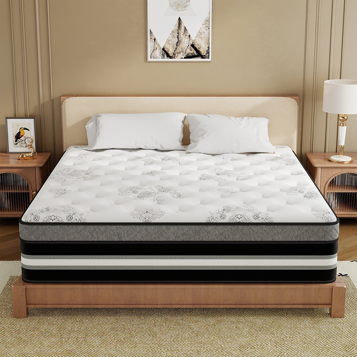 12″/14″ Queen Mattress in a Box Gel Memory Foam Hybrid Spring Twin Full King