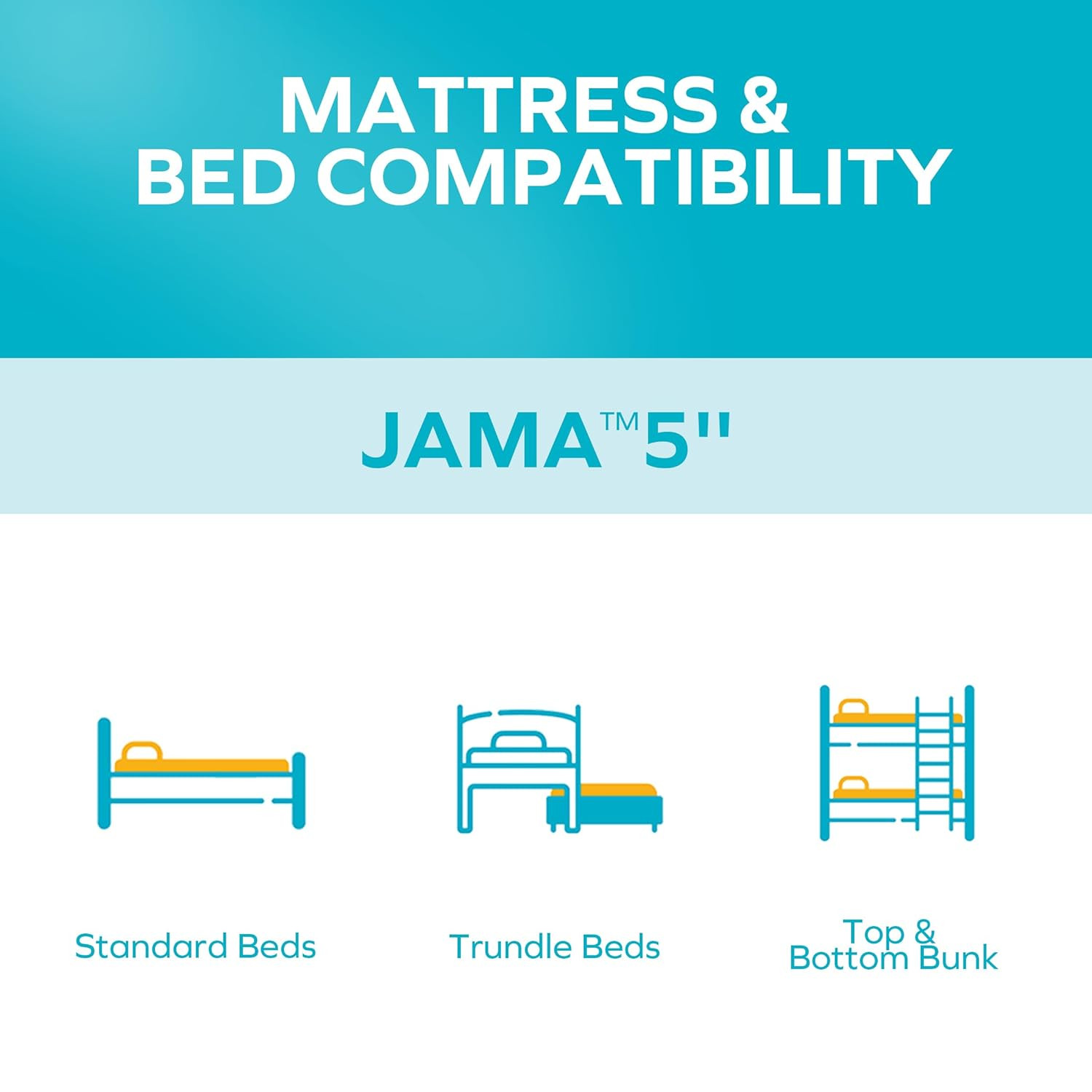 JAMA 5″ Kids Twin Mattress – Medium Firm Memory Foam – CertiPUR-US Certified