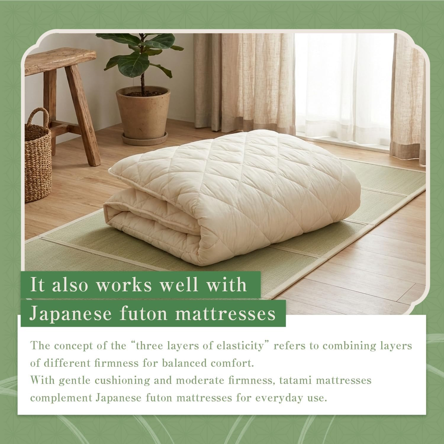 Foldable Japanese Tatami Mat – Igusa Rush Grass Futon for Yoga & Meditation