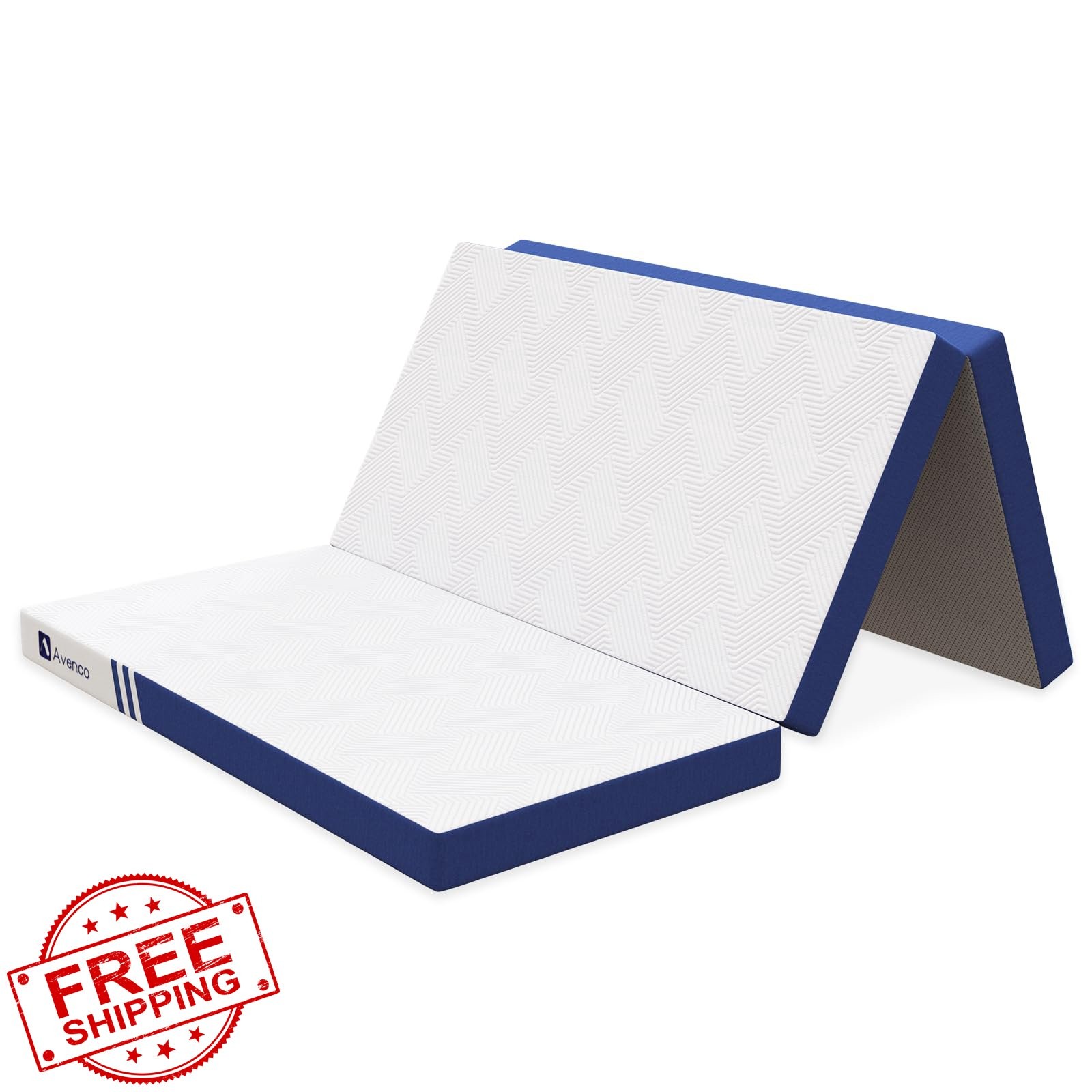 Avenco Queen Folding Mattress 4 Inch Memory Foam Trifold Floor Bed Camping Guest