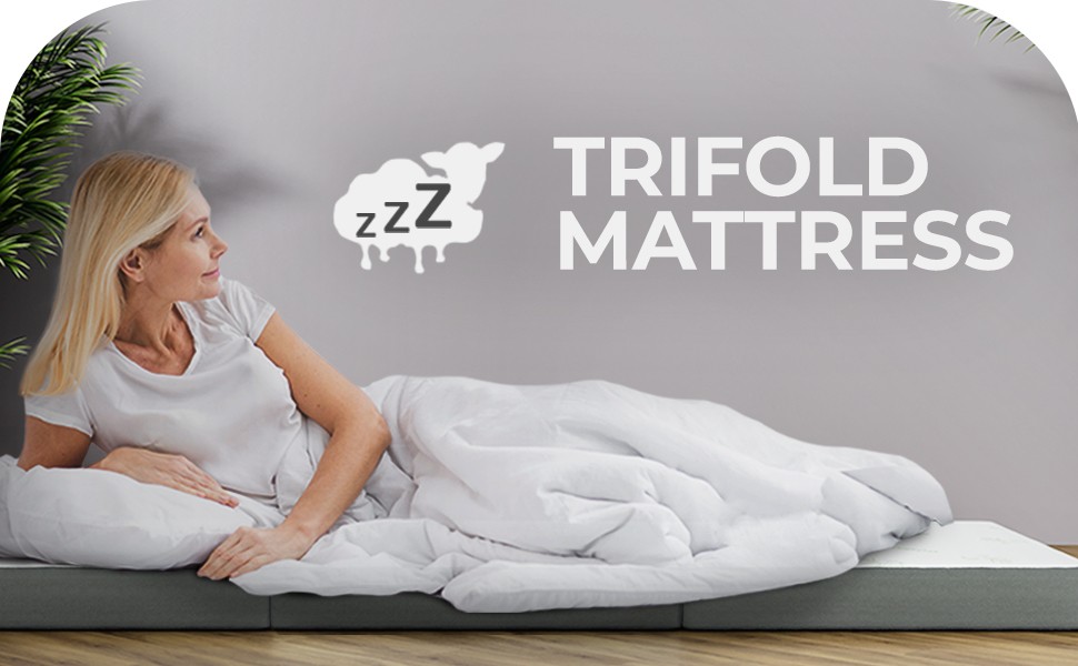 4 Inch Twin Folding Mattr for Floor and Traveling with Removable