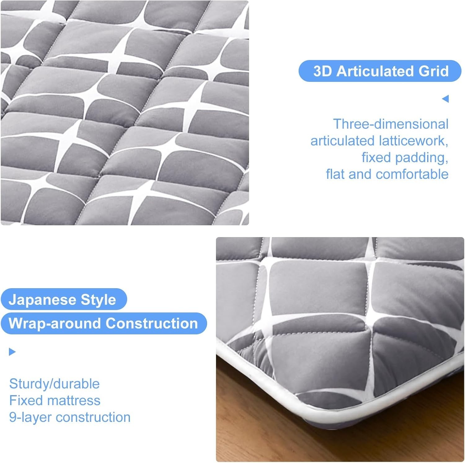 Comfort Upgraded Queen Futon Mattress – High Density Foam with Microfiber Cover
