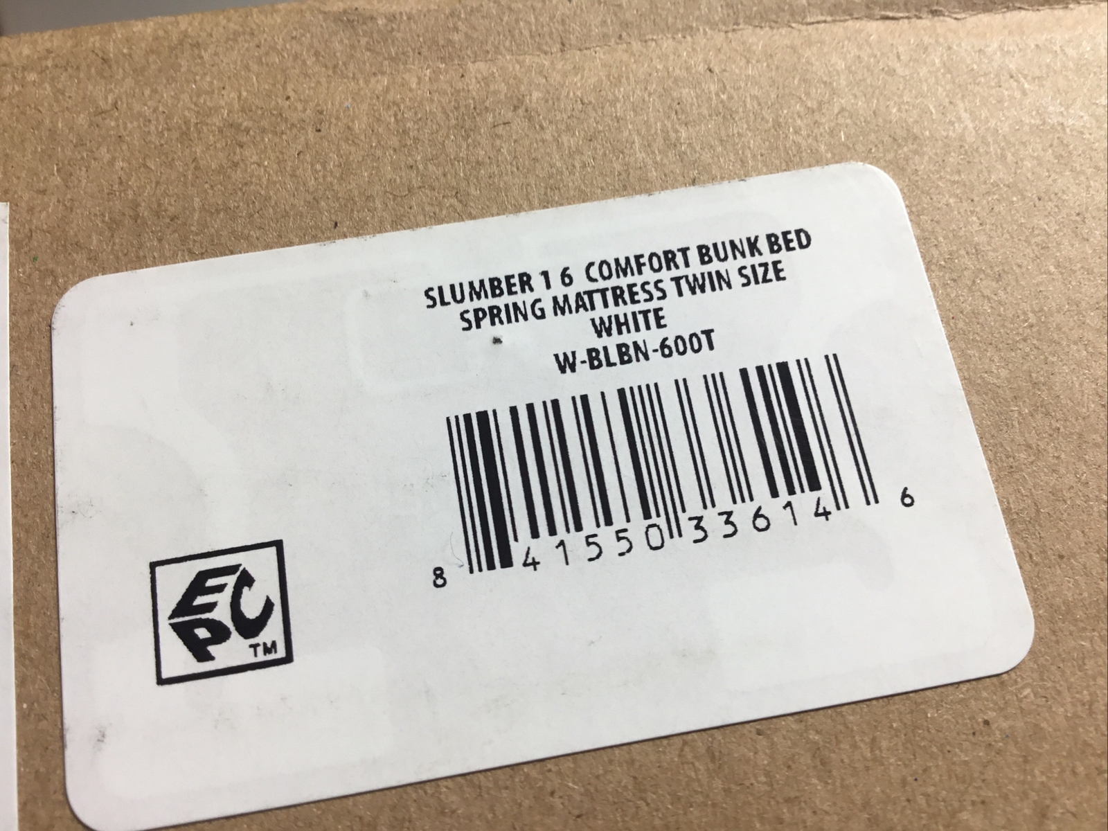 1 Slumber 1 Twin Size Spring Comfort 6” Foam Mattress 75” L 39” W 6” H NEW White