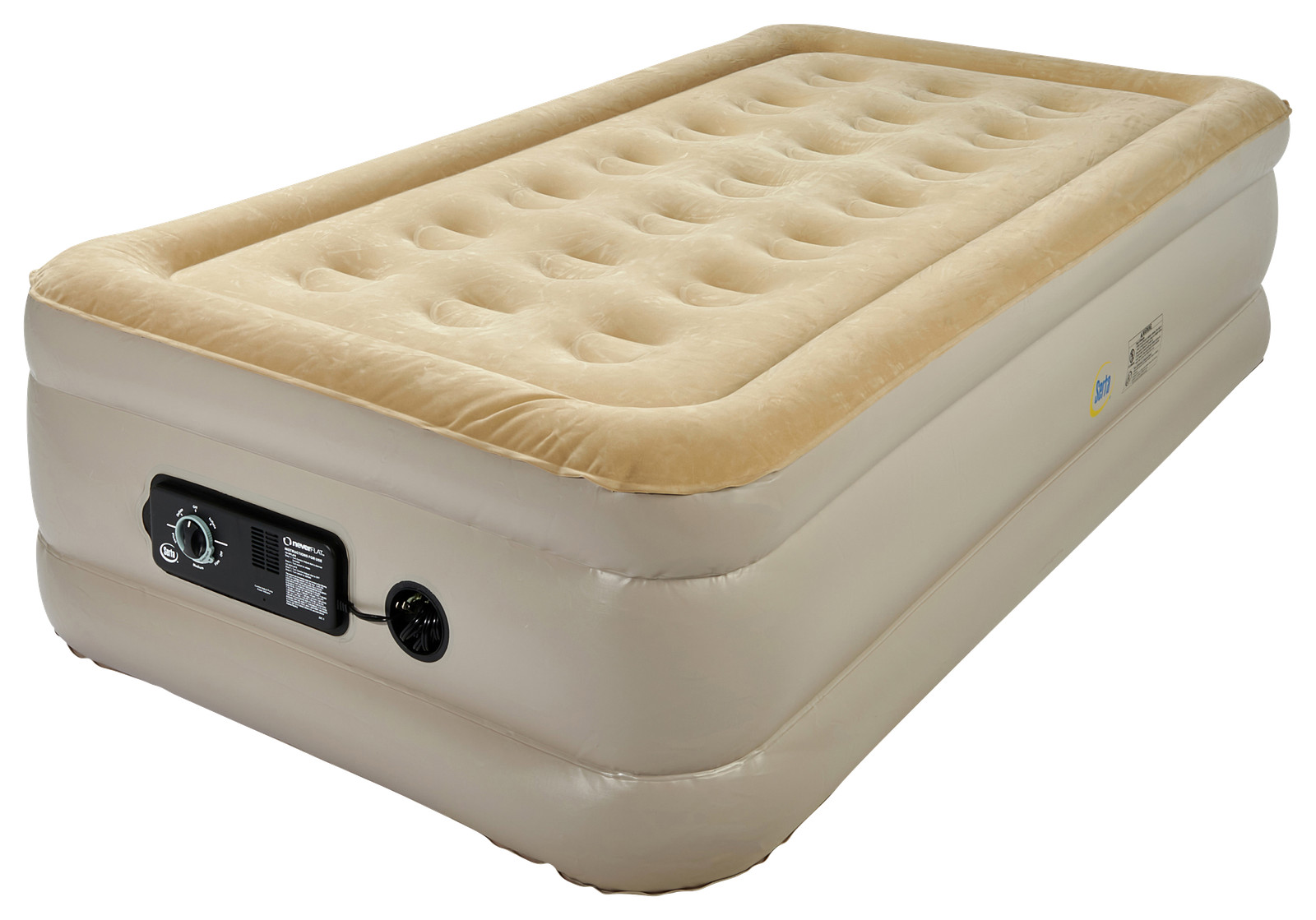 Serta Raised-Height Twin Air Mattress with Built-In AC Air Pump