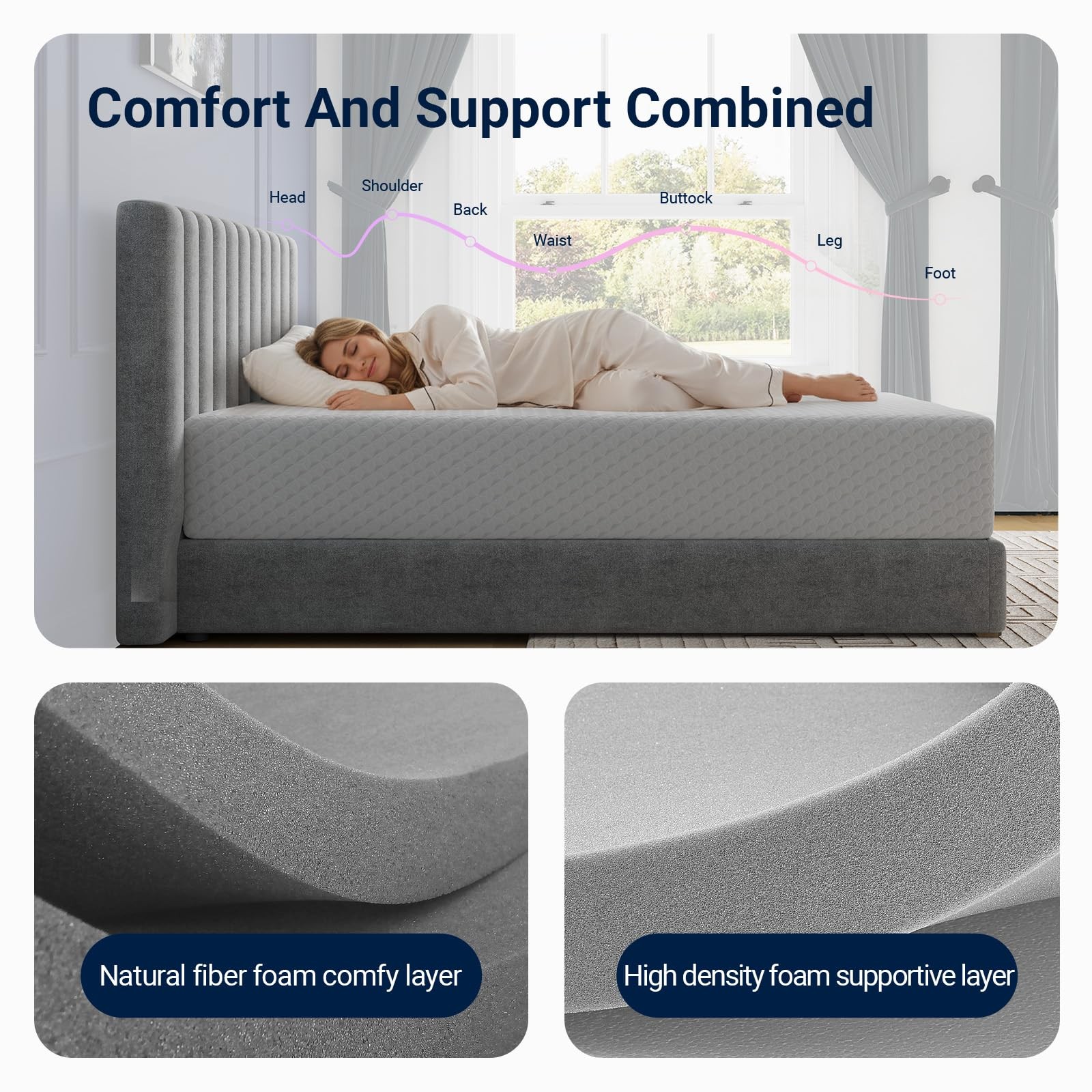 Queen Mattress, 12 Inch Queen Memory Foam Mattress in a for Refresh Sleep & P…