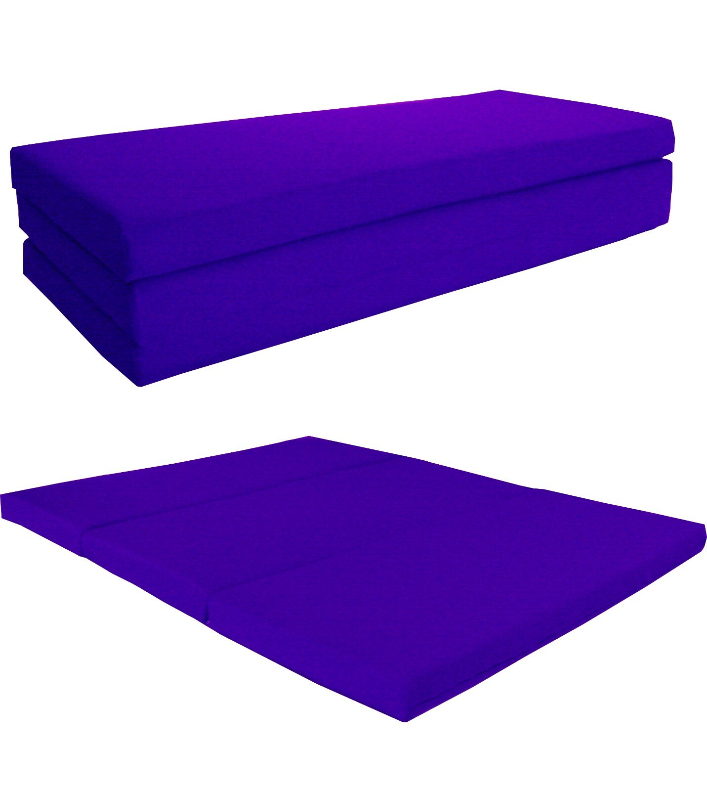 Queen Shikibuton Trifold Foam Beds, Sleeper Folding Mattresses 4x60x80, Purple