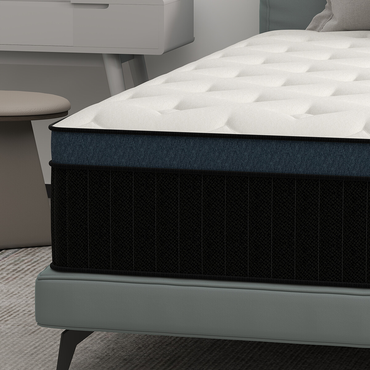 12″ 14″ Mattress Twin Full Queen King Size Memory Foam Pocket Coils Bed In a Box