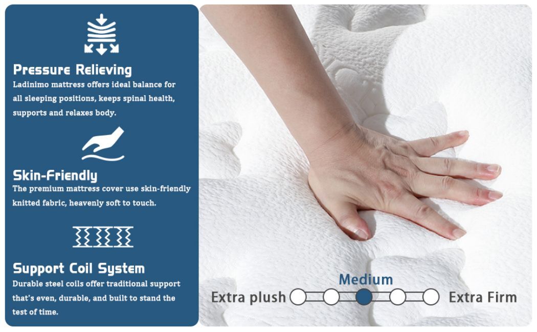 10″12″14″ Gel Memory Foam Mattress Luxury Hybrid Spring Twin Full Queen King
