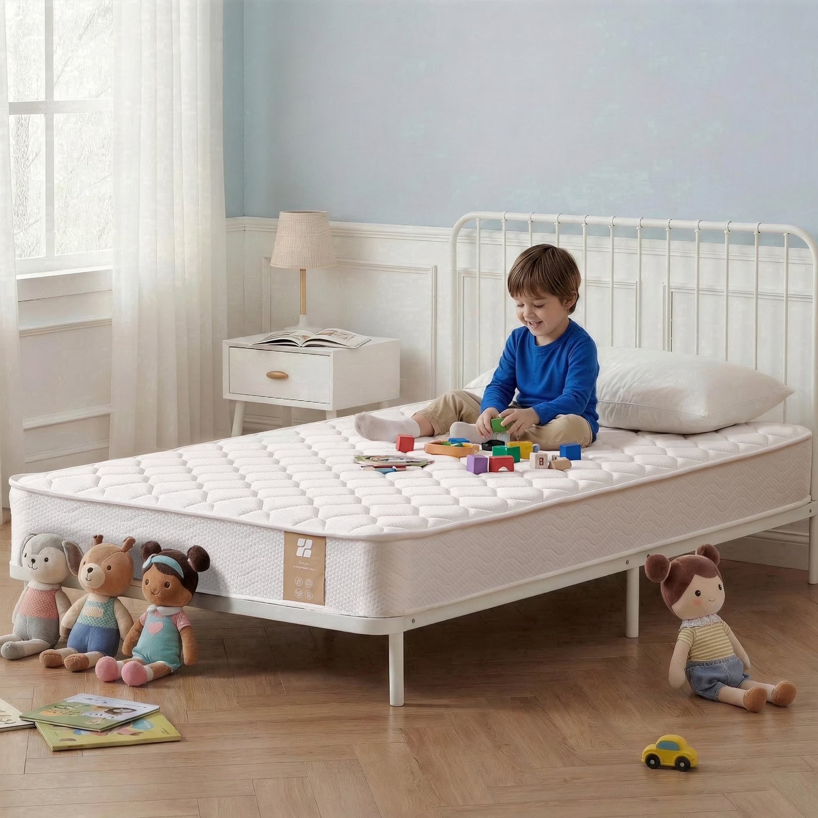 6 Inch Twin Mattress in a Box, Medium Firm Spring Hybrid Mattress for Kids Bunk