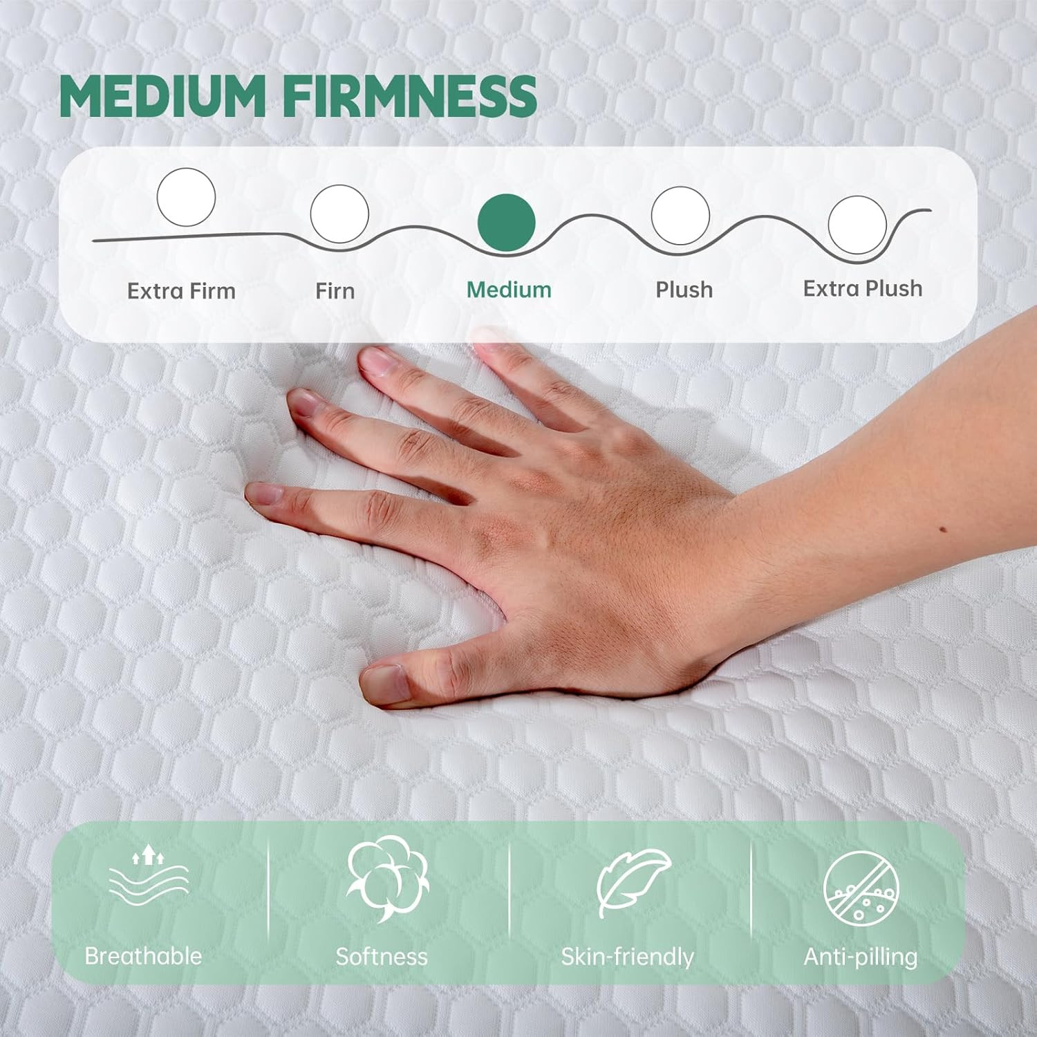 10″ Queen Size Gel Memory Foam Mattress – Medium Firm, CertiPUR-US Certified