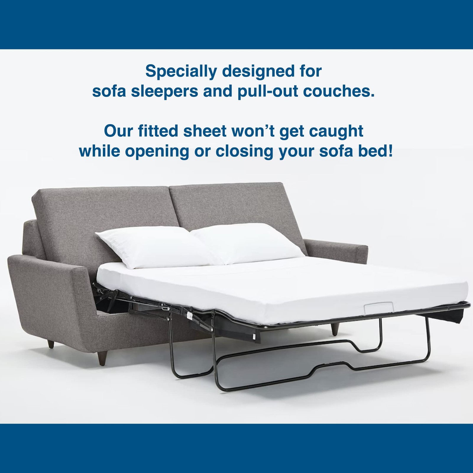 Sleeper Sofa Sheet, Trifold Mattress Size Sofa Bed Sheet 38″ x 72″ x White Twin