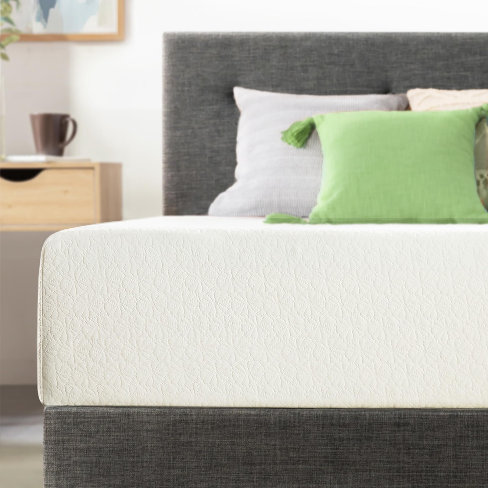 Best Price Mattress 10 inch Twin Mattress XL Long, Bed-In-A-Box, Green Tea