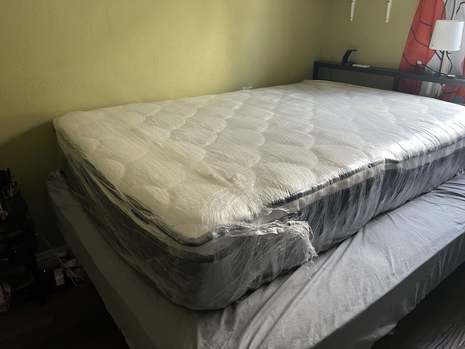 napnest Full Memory Foam Mattress Medium Firm, White/Black Fabric Cover
