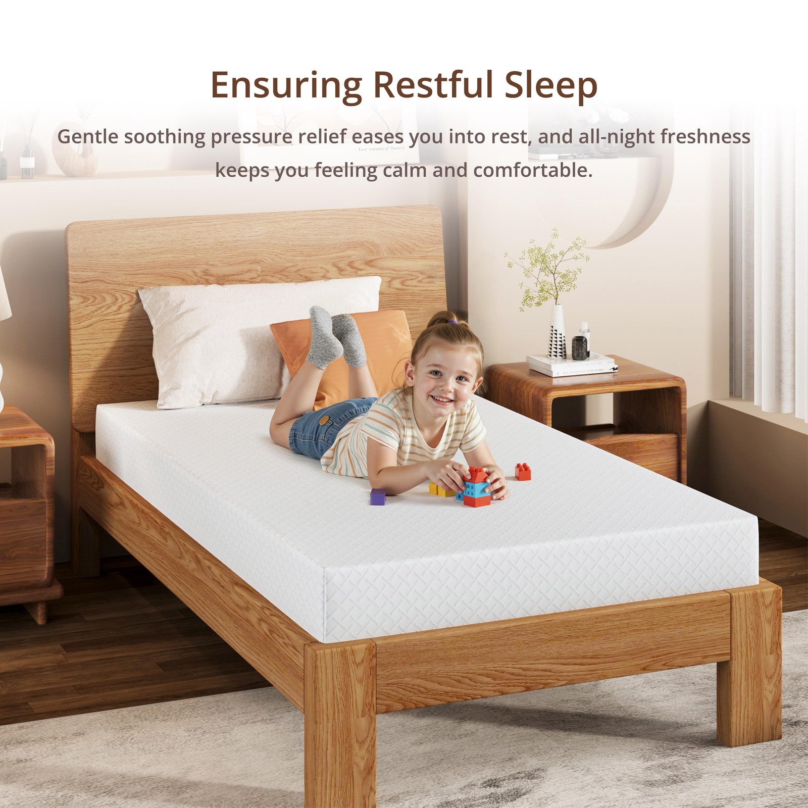 EGOHOME TrueZen Twin Mattress, 5″ Memory Foam Mattresses in a Box, Medium