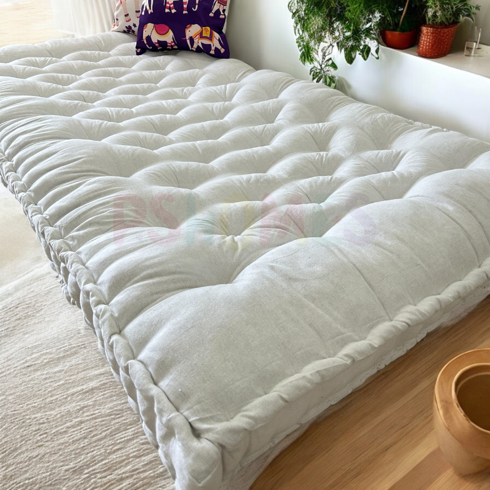 3x6ft Certified Organic Sag free white single size cotton mattress 72x36inches
