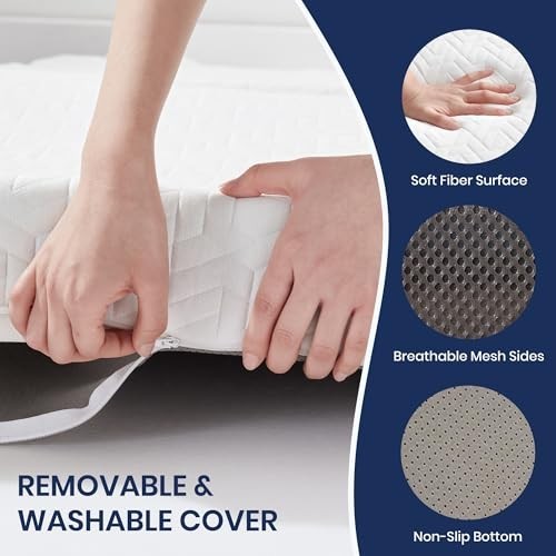 4-Inch Foldable Memory Foam Mattress – Tri-Folding Portable Bed for Travel, Camp