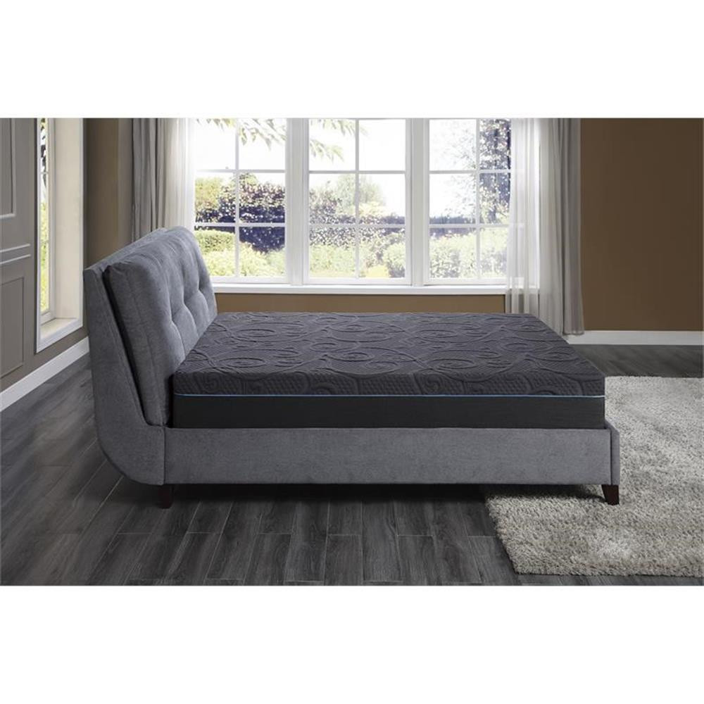 Pemberly Row 11″ Fabric Full Gel Memory Hybrid Mattress in Gray
