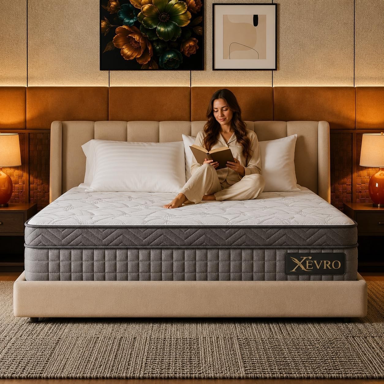 XEVRO Mattress 10″/12″ Hybrid Cooling Gel Memory Foam Pocket Spring Medium Firm