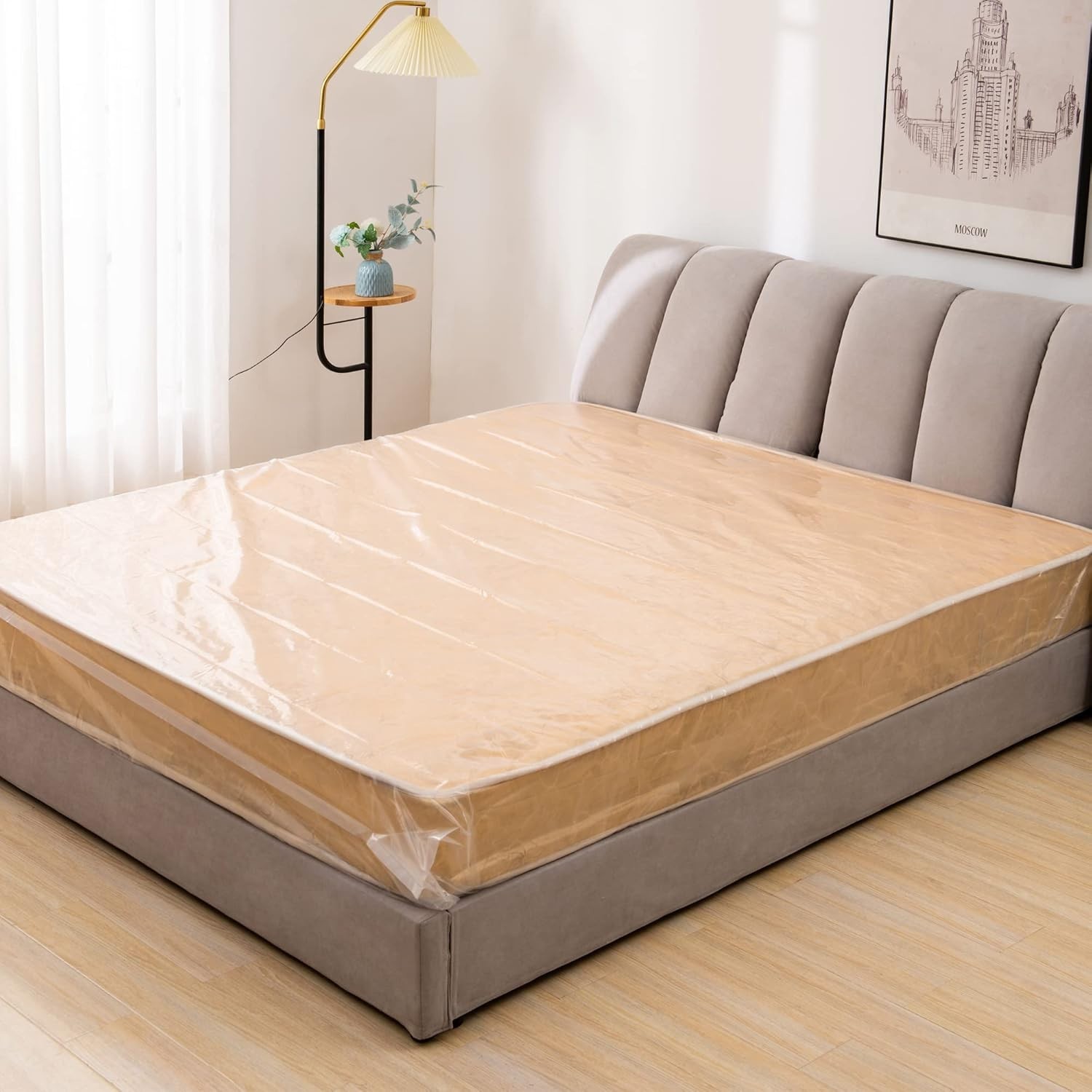 Waterproof King Mattress Bag – Durable 1.5 Mil Clear Plastic Cover for Storage