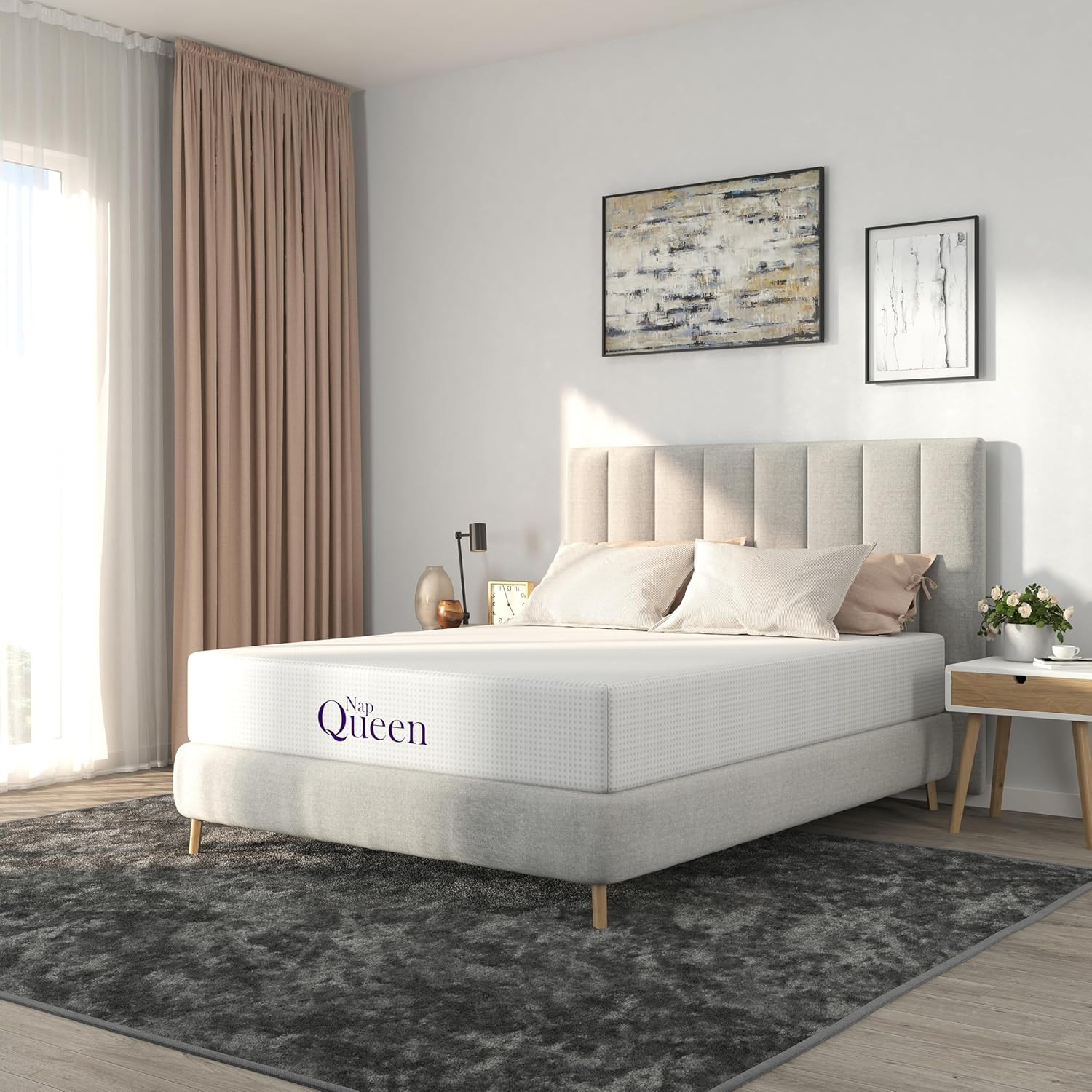 8 Inch Queen Size Mattress, Bamboo Charcoal Memory Foam Mattress, Bed in a Box,
