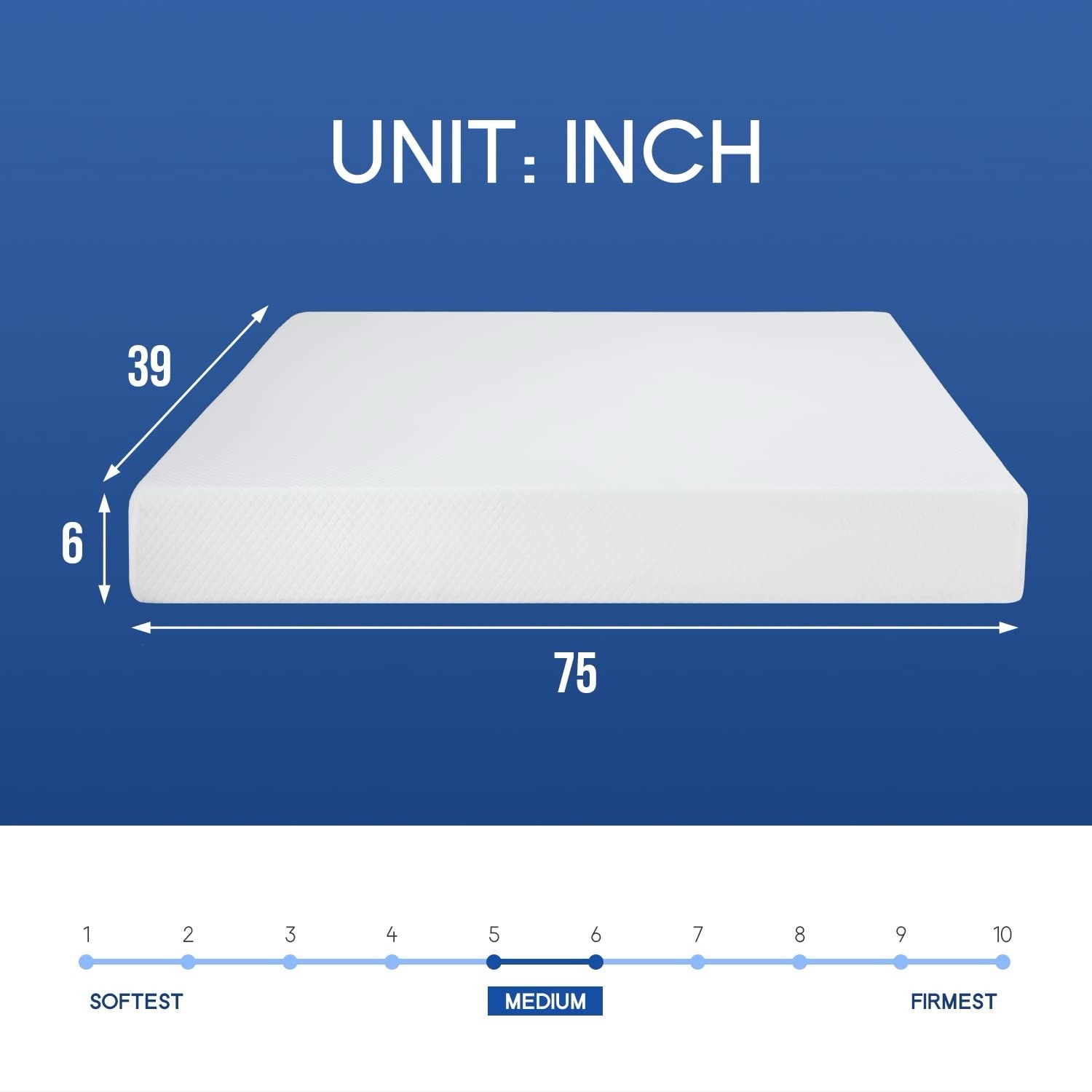 Gel Memory Foam Medium-Firm Mattress, CertiPUR-US Certified, Mattress SIZE TWIN