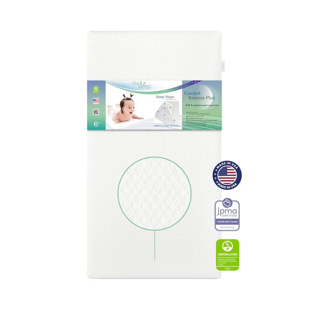 Evolur Coco, Comfort Lite Plus Natural Copper Infused Fiber Crib And Toddler…