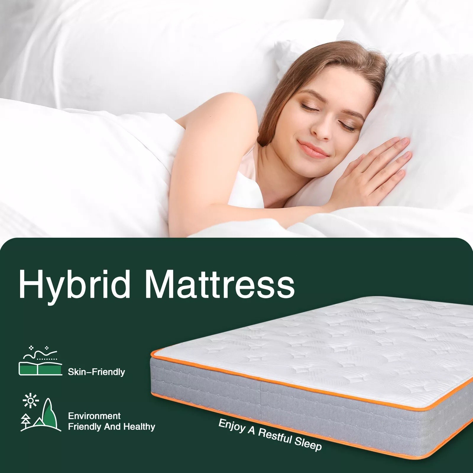 10 Inch Gel Memory Foam And Pocket Springs Medium Firm Hybrid Mattress In A Box