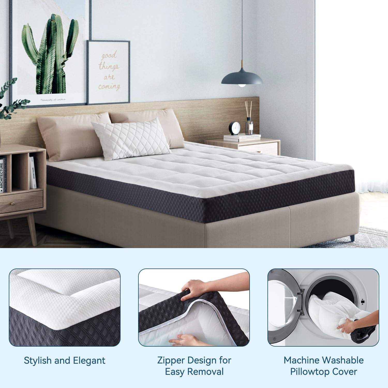 6 Inch Twin Mattress for Kids Adults Single Bed, Breathable Gel-Memory Foam plus