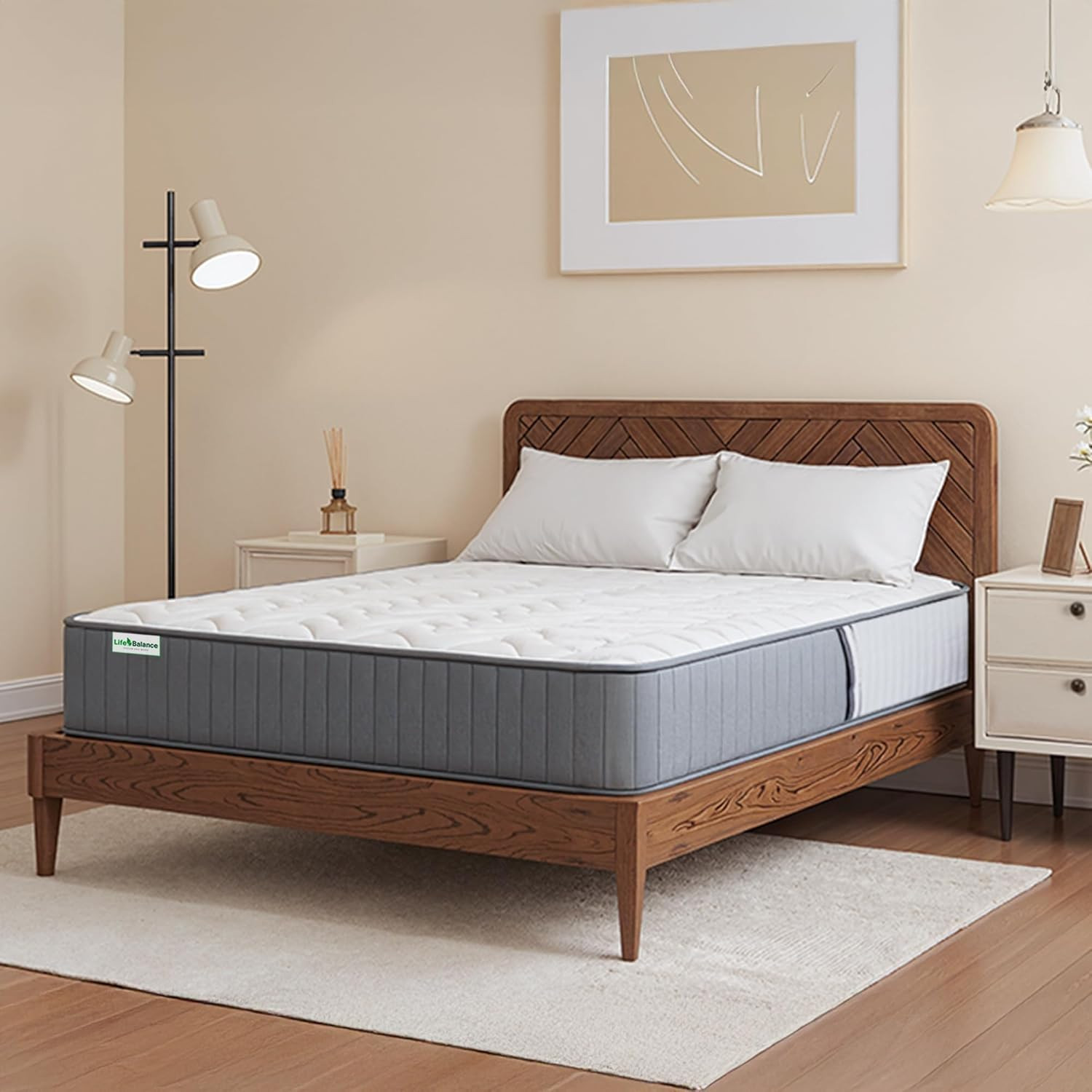 12″ Hybrid Queen Mattress – Cooling Gel, Pocket Coils, USA Made, CertiPUR-US