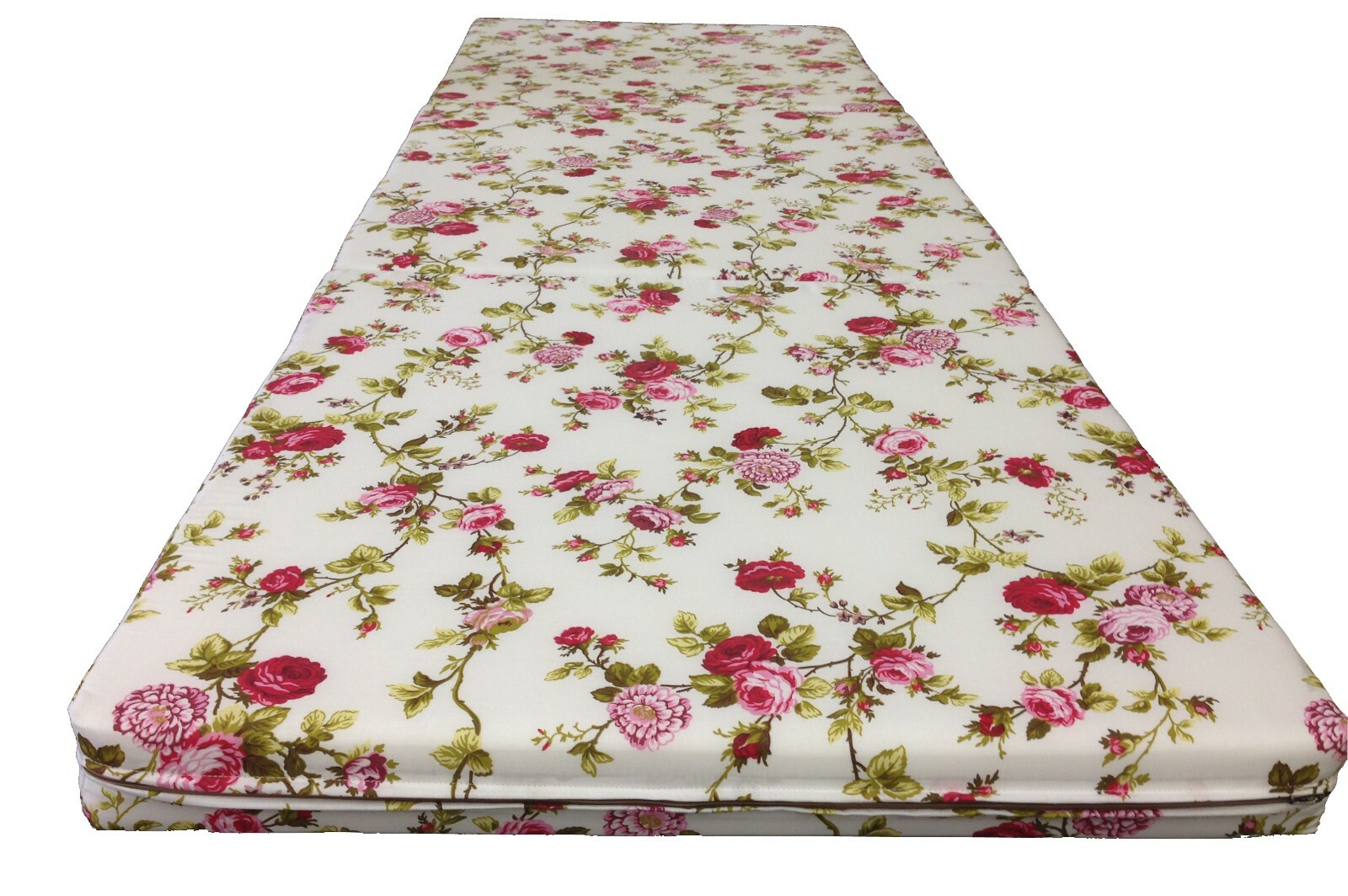 Shikibuton Trifold Foam Beds, Foldable Mats, Cushions, Seats 3x27x75, Rose White