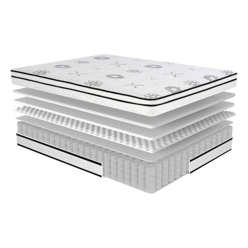 Pemberly Row 12″ Fabric California King Hybrid Mattress in White