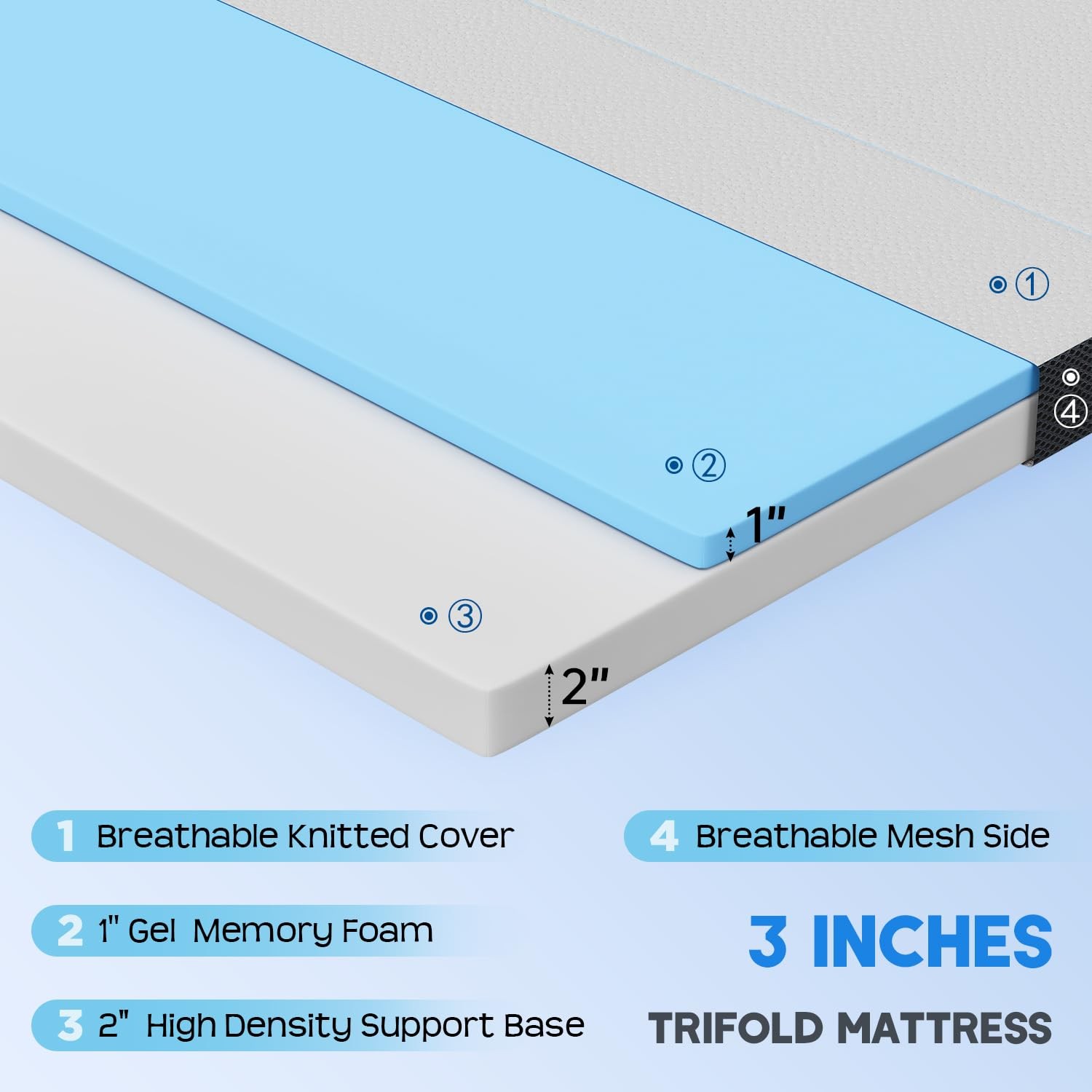 Mattress/Foldable Mattress for and Adults/Medium-Firm Mattress with a Collaps…