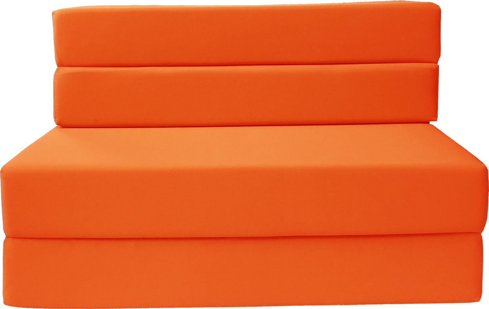 4-Foldable Foam Matress, Twin Studio Folding Sofa Chair Guest Bed, Orange