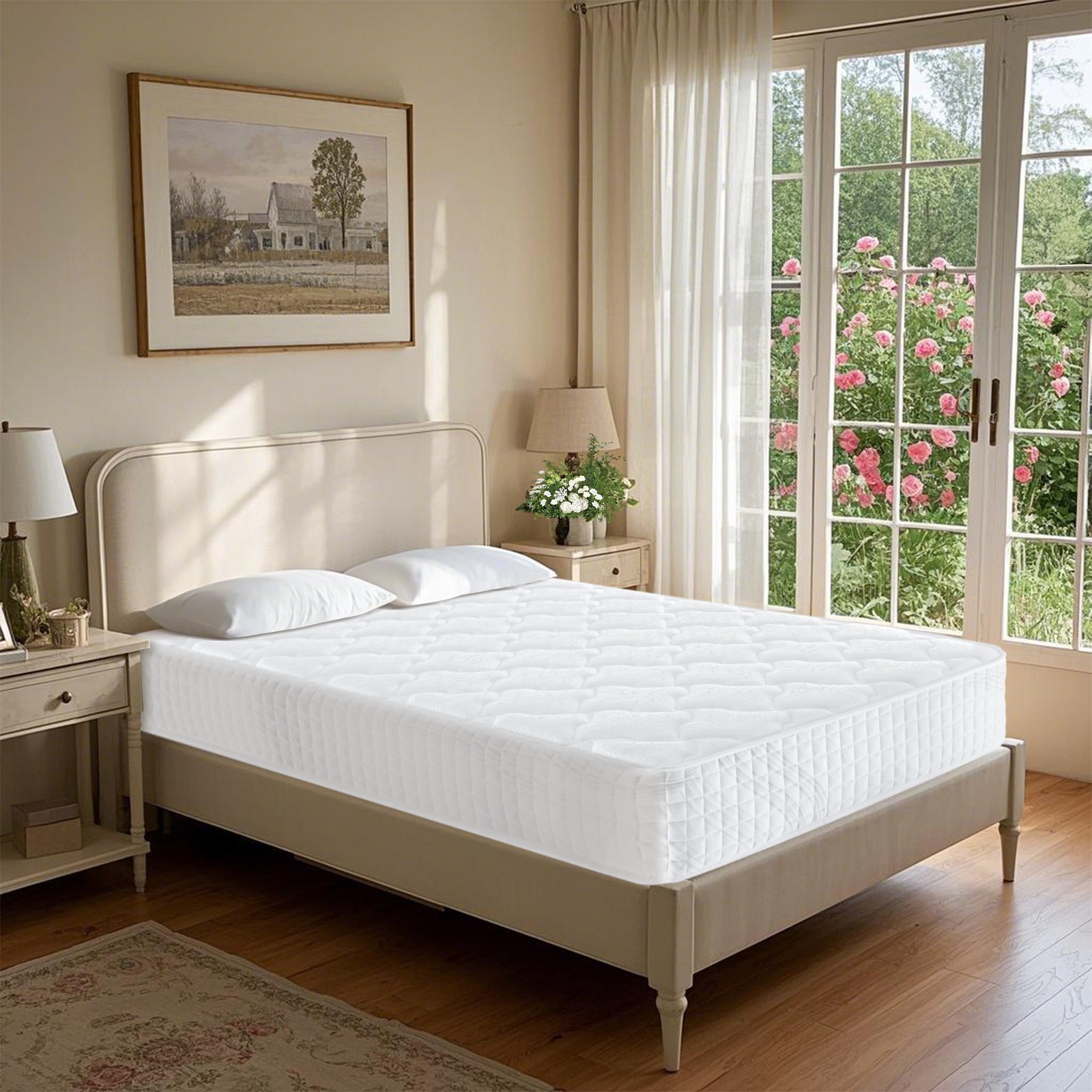 10″ 12″ Gel Memory Foam Mattress Hybrid Spring Twin Full Queen King Bed In A Box