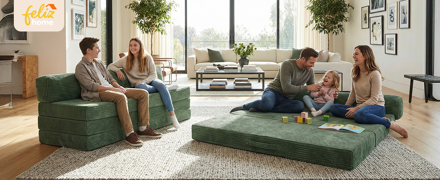 6 inch Tri-Folding Mattr Full Size, Convertible Sofa Bed Foldable