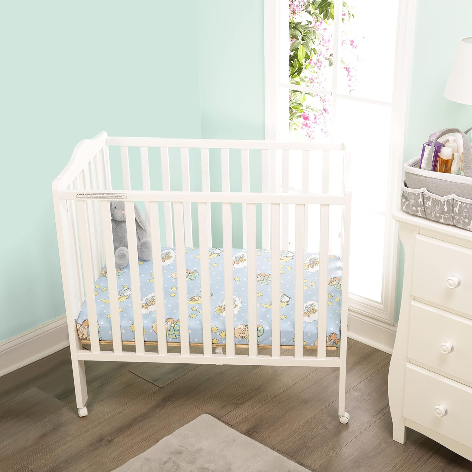 2 Pack N Play Mattress Sheets – 100% Jersey Knit Cotton Soft Portable Crib Mattr