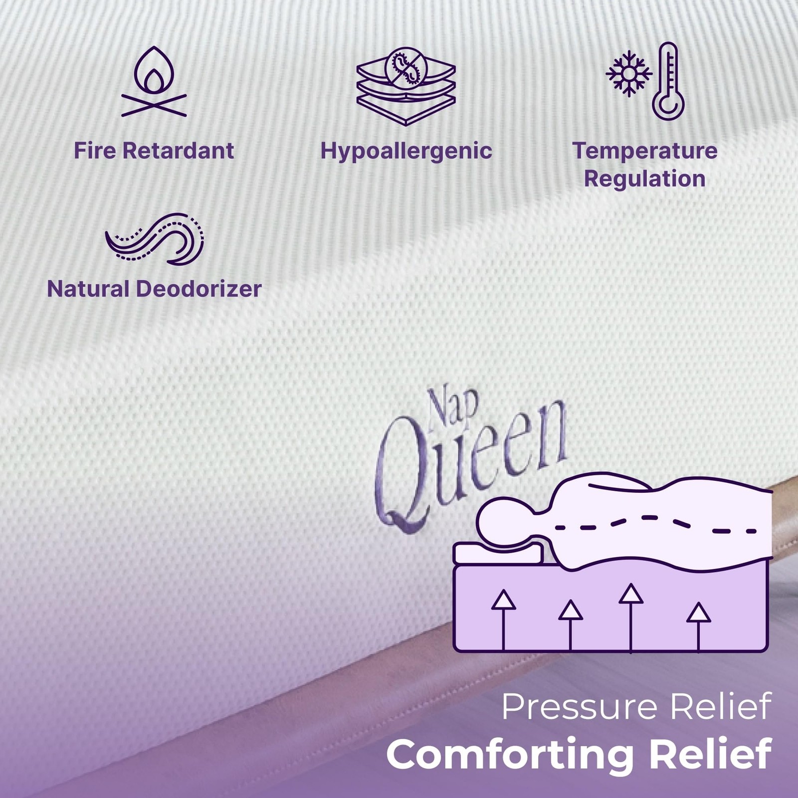 NapQueen Queen Mattress, 6 Inch Charcoal Memory Foam Mattress, Queen Bed Mattres