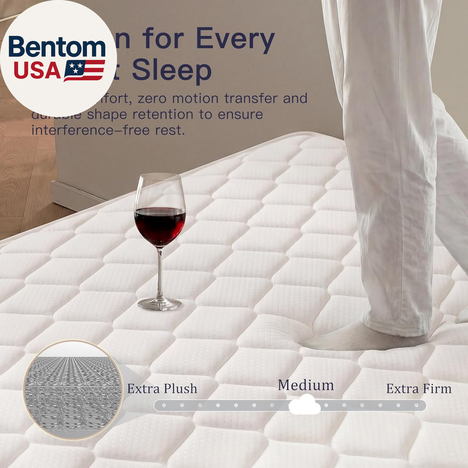 6 Inch Twin Mattress with Bonnell Spring, Twin Mattress for Kids, Memory Foam Ma