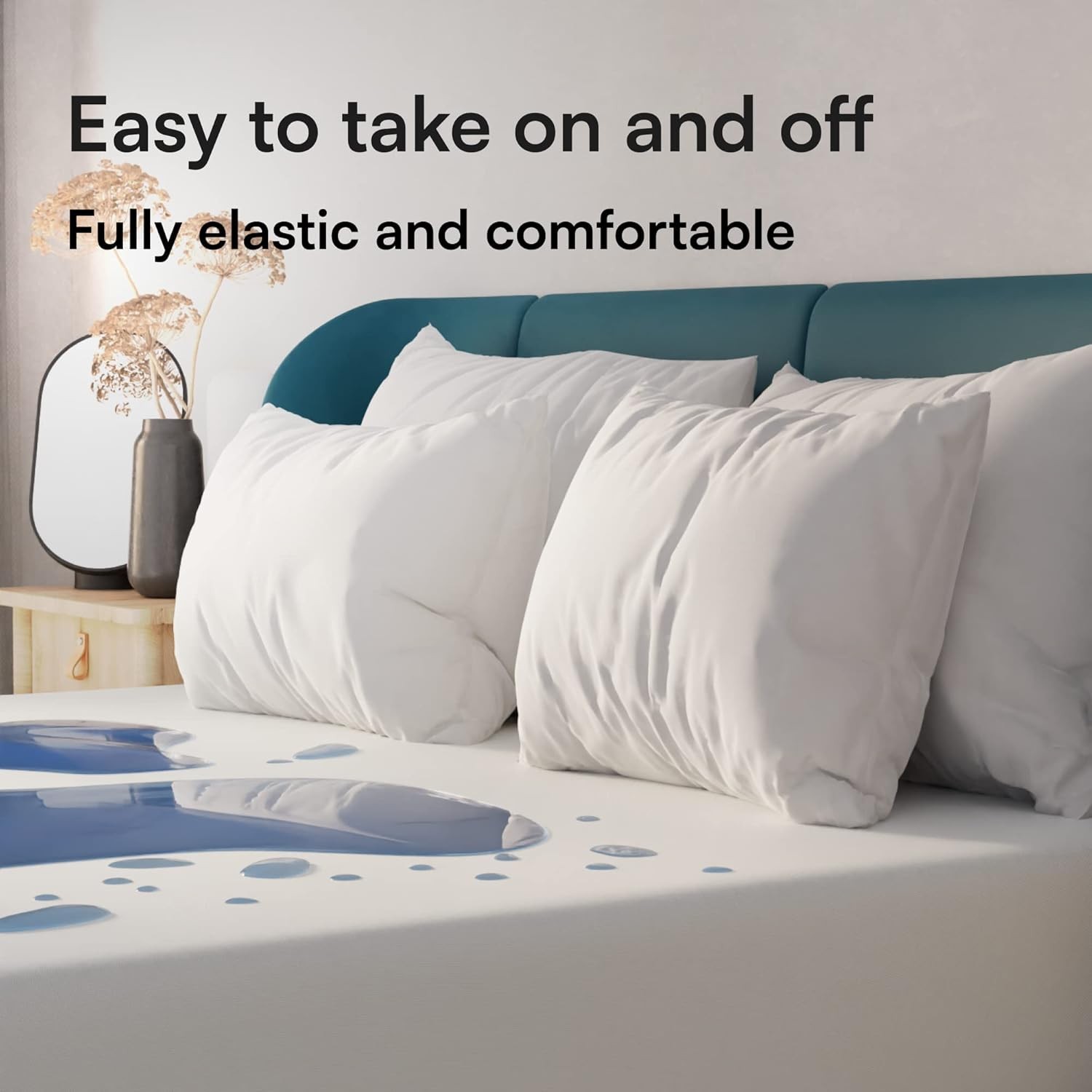 Niagara Waterproof Mattress Protector Queen 60×80 Cover Deep Queen, White