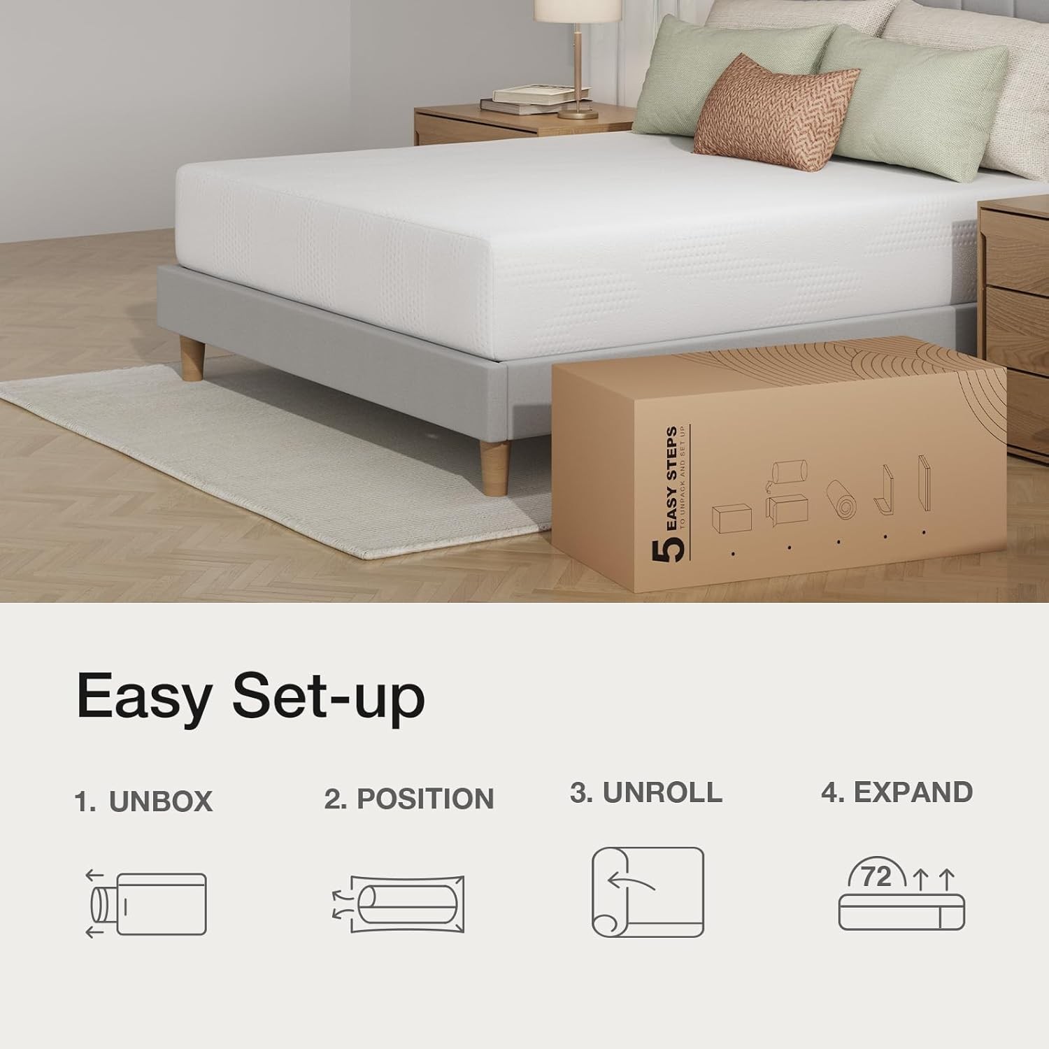 Novilla Mattress, 5-14 Inch Gel Memory Foam Mattress in a Box, Cooling Comfort