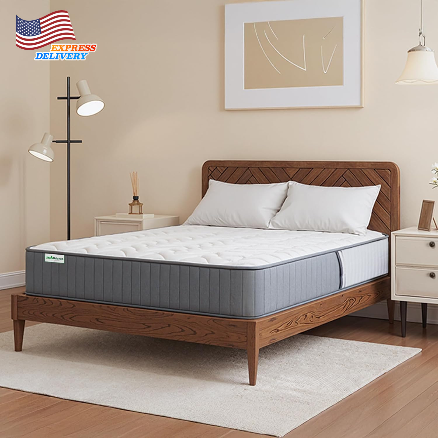 12″ Hybrid Queen Mattress Queen Size Mattresses in a Box
