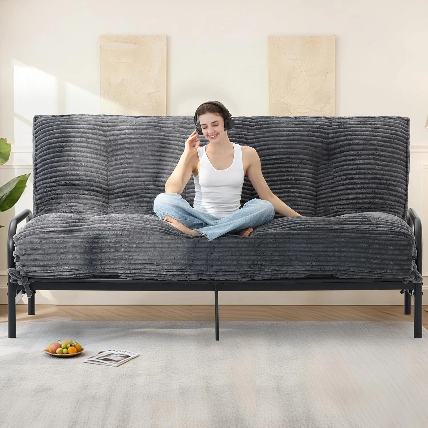 10″ Queen Futon Mattress – Soft & Supportive Folding Sofa Bed for Every Space