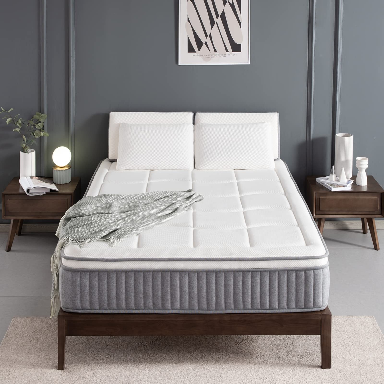 DIGLANT Queen Hybrid Mattress, 12 Inch Euro Top Gel Memory Foam with Pocket S…