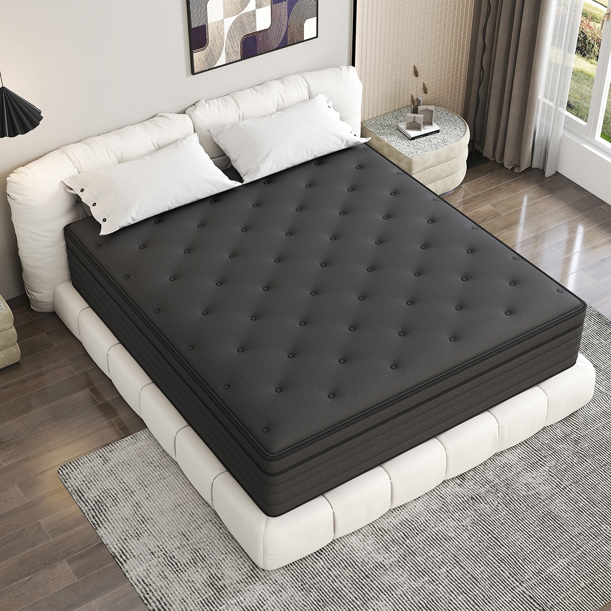 14 Inch Queen Size Hybrid Mattress Gel Memory Foam Pocket Spring Medium Firm Bed