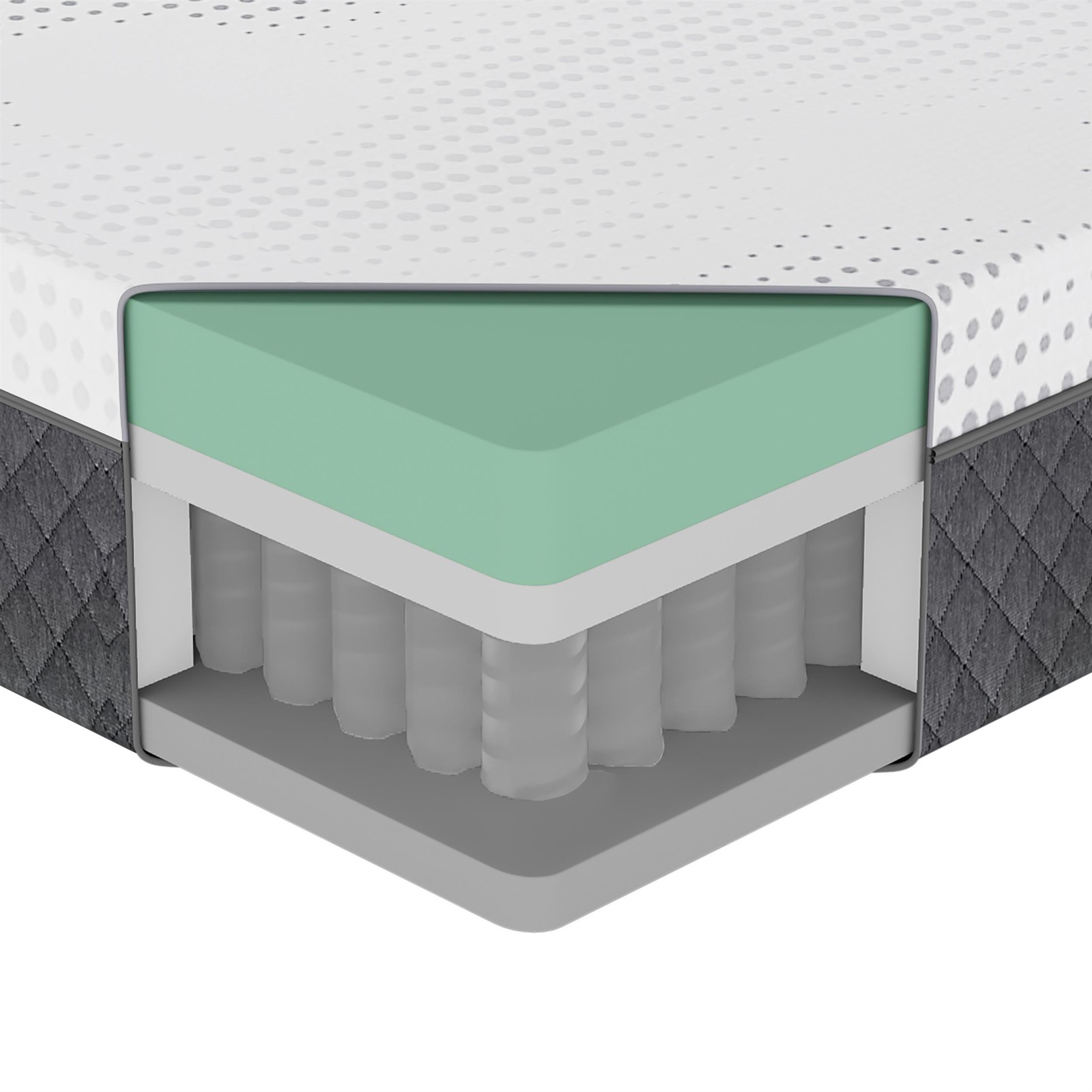Lexicon Findlay Fabric 12″ Twin Grn Tea Gel-Infused Mry Foam Hybrid Matt (White)
