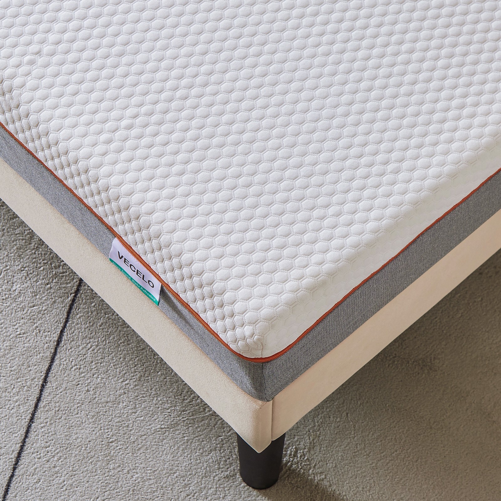 VECELO 8 Inch Mattress Charcoal Infused Memory Foam Medium Firm Pressure Relieve