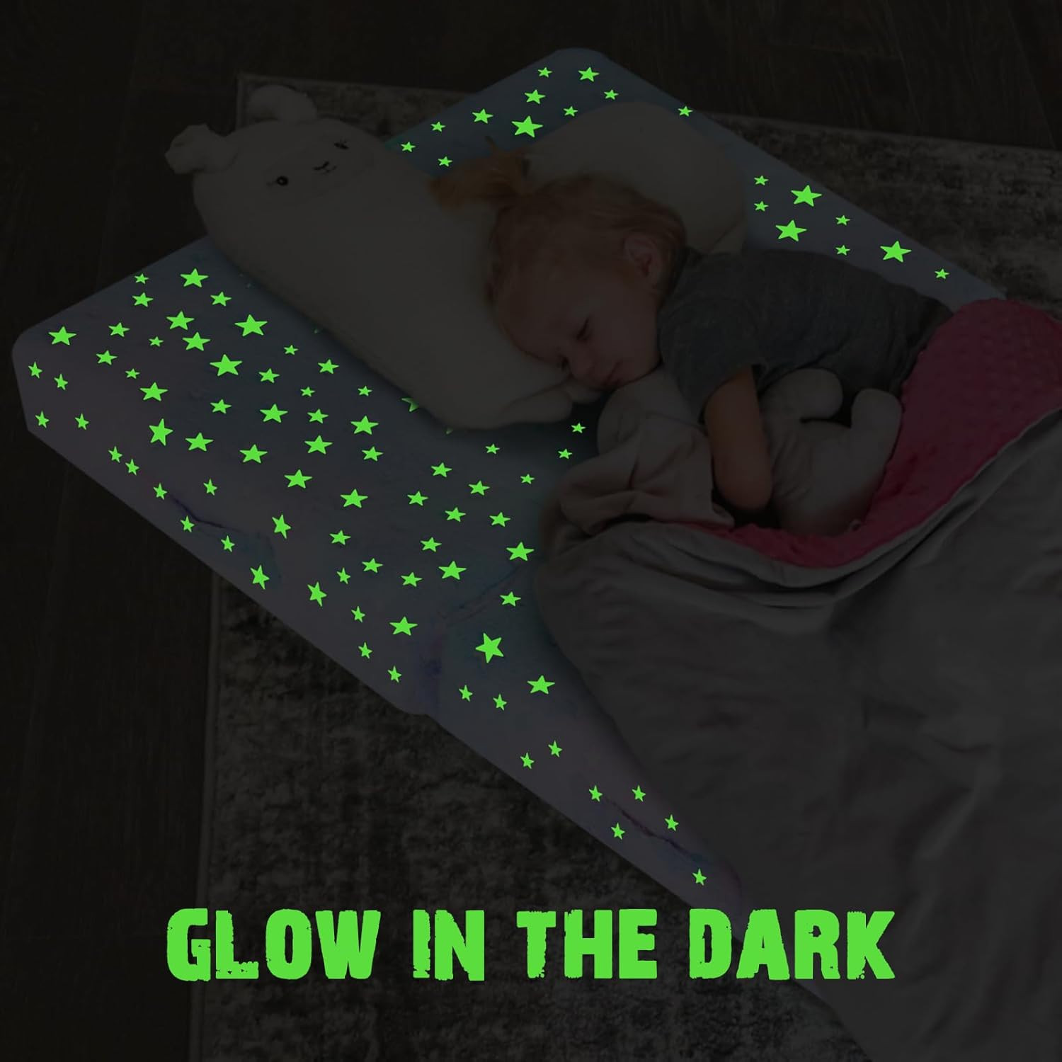 Glow Star Trifold Kids Mattress – Portable 57×22 Inch Folding Futon Mat