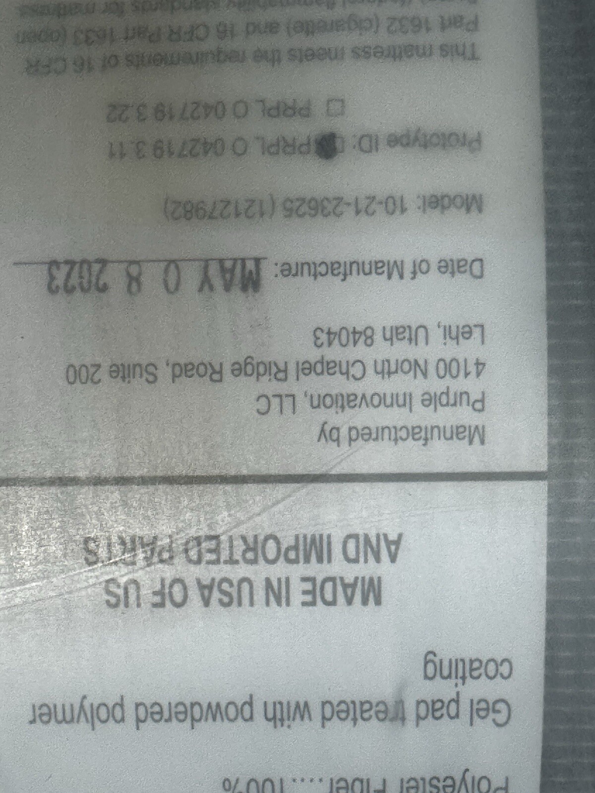 PURPLE QUEEN MATTRESS 10-21-23625